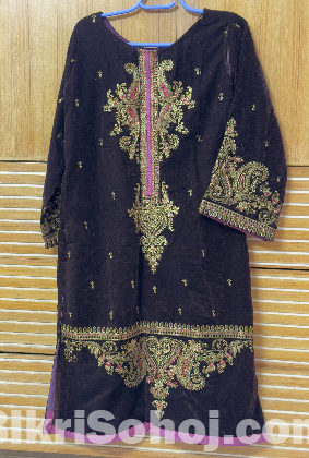 Chocolate Brown Velvet One Piece